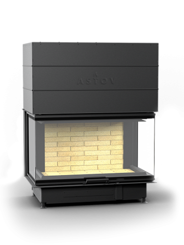 Каминная топка АСТОВ П3С 10057 - ТОПКА ПОДОВАЯ 3 СТЕКЛА (П-образная) И ПОДЪЕМНЫМ МЕХАНИЗМОМ ДВЕРЦЫ