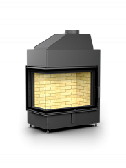 Каминная топка АСТОВ П2С 800 - ТОПКА ПОДОВАЯ 2 СТЕКЛА (Г-образная) И БОКОВЫМ ОТКРЫВАНИЕМ ДВЕРЦЫ