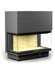 Каминная топка АСТОВ П3С 12057 - ТОПКА ПОДОВАЯ 3 СТЕКЛА (П-образная) И ПОДЪЕМНЫМ МЕХАНИЗМОМ ДВЕРЦЫ