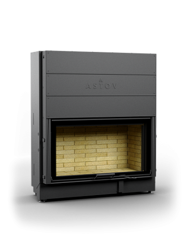Каминная топка АСТОВ ПС 10057 - ТОПКА ПОДОВАЯ С ПРЯМЫМ СТЕКЛОМ И ПОДЪЕМНЫМ МЕХАНИЗМОМ ДВЕРЦЫ
