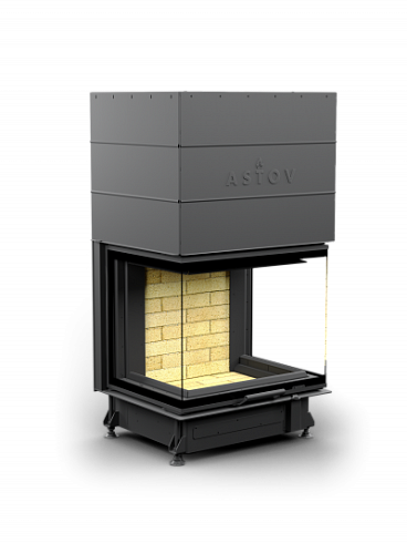 Каминная топка АСТОВ П3С 7057 - ТОПКА ПОДОВАЯ 3 СТЕКЛА (П-образная) И ПОДЪЕМНЫМ МЕХАНИЗМОМ ДВЕРЦЫ