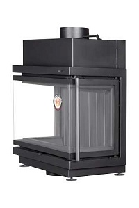 АЛЬФА 700 три стекла черный шамот подовая