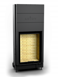 Каминная топка АСТОВ ПС 6590 - ТОПКА ПОДОВАЯ С ПРЯМЫМ, ВЕРТИКАЛЬНЫМ СТЕКЛОМ И ПОДЪЕМНЫМ МЕХАНИЗМОМ ДВЕРЦЫ