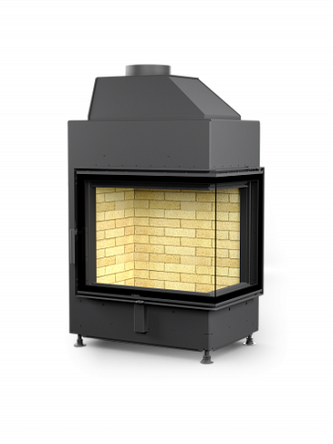 Каминная топка АСТОВ П2С 700 - ТОПКА ПОДОВАЯ 2 СТЕКЛА (Г-образная) И БОКОВЫМ ОТКРЫВАНИЕМ ДВЕРЦЫ