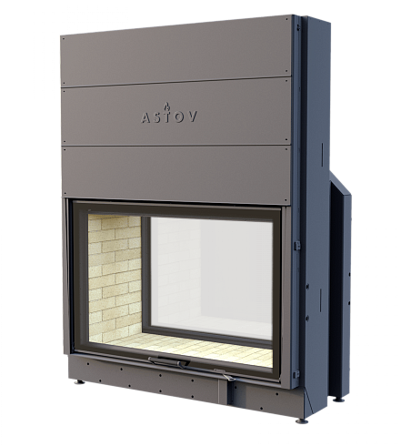 Каминные топки АСТОВ ПТ 12080 - ТОПКА ПОДОВАЯ, ТУННЕЛЬНАЯ (СКВОЗНАЯ) С ПРЯМЫМИ СТЁКЛАМИ И ПОДЪЁМНЫМ МЕХАНИЗМОМ ОДНОЙ ДВЕРЦЫ