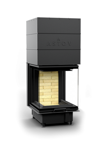 Каминная топка АСТОВ П3С 5357 - ТОПКА ПОДОВАЯ 3 СТЕКЛА (П-образная) И ПОДЪЕМНЫМ МЕХАНИЗМОМ ДВЕРЦЫ