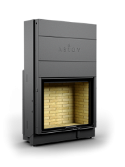 Каминная топка АСТОВ ПС 9074 - ТОПКА ПОДОВАЯ С ПРЯМЫМ СТЕКЛОМ И ПОДЪЕМНЫМ МЕХАНИЗМОМ ДВЕРЦЫ