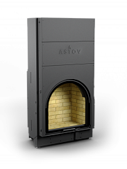 Каминная топка АСТОВ ПСА 7070 - ТОПКА ПОДОВАЯ С ПРЯМЫМ СТЕКЛОМ АРОЧНОГО ТИПА И ПОДЪЕМНЫМ МЕХАНИЗМОМ ДВЕРЦЫ