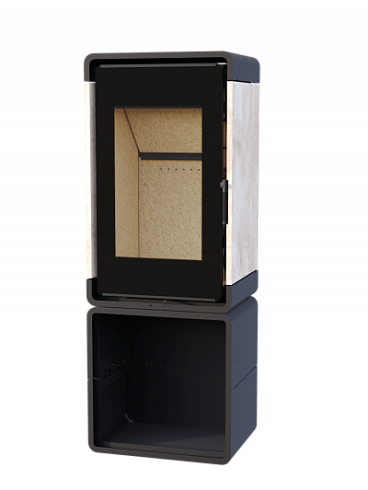 Печь-камин Астов Куб (ПК 4581) кам. на дровнике