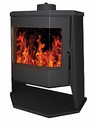 Печь-камин БАВАРИЯ ПАНОРАМА ПРИЗМА с плитой