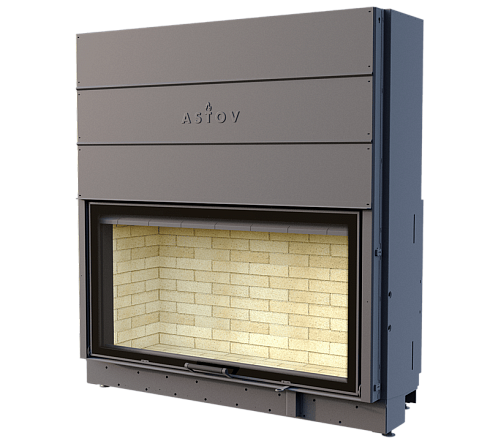 Каминная топка АСТОВ ПС 15080 - ТОПКА ПОДОВАЯ С ПРЯМЫМ СТЕКЛОМ И ПОДЪЕМНЫМ МЕХАНИЗМОМ ДВЕРЦЫ