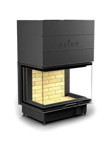 Каминная топка АСТОВ П3С 8457 - ТОПКА ПОДОВАЯ 3 СТЕКЛА (П-образная) И ПОДЪЕМНЫМ МЕХАНИЗМОМ ДВЕРЦЫ