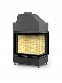 Каминная топка АСТОВ П2С 700 - ТОПКА ПОДОВАЯ 2 СТЕКЛА (Г-образная) И БОКОВЫМ ОТКРЫВАНИЕМ ДВЕРЦЫ