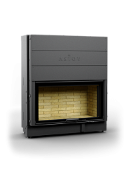 Каминная топка АСТОВ ПС 10057 - ТОПКА ПОДОВАЯ С ПРЯМЫМ СТЕКЛОМ И ПОДЪЕМНЫМ МЕХАНИЗМОМ ДВЕРЦЫ