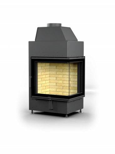 Каминная топка АСТОВ П2С 600 - ТОПКА ПОДОВАЯ 2 СТЕКЛА (Г-образная) И БОКОВЫМ ОТКРЫВАНИЕМ ДВЕРЦЫ