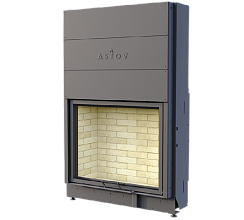 Каминная топка АСТОВ ПС 10080 - ТОПКА ПОДОВАЯ С ПРЯМЫМ СТЕКЛОМ И ПОДЪЕМНЫМ МЕХАНИЗМОМ ДВЕРЦЫ