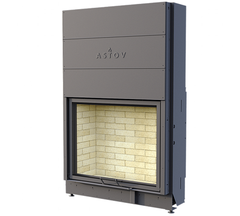 Каминная топка АСТОВ ПС 10080 - ТОПКА ПОДОВАЯ С ПРЯМЫМ СТЕКЛОМ И ПОДЪЕМНЫМ МЕХАНИЗМОМ ДВЕРЦЫ