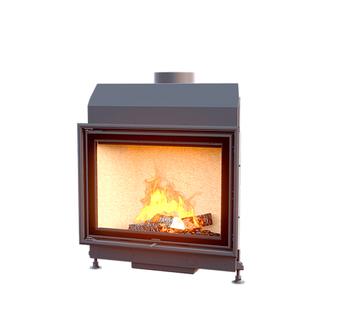 Каминная топка АСТОВ м/мл 700 - ТОПКА ПОДОВАЯ С ПРЯМЫМ СТЕКЛОМ И БОКОВЫМ ОТКРЫВАНИЕМ ДВЕРЦЫ