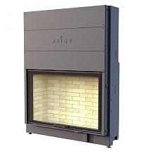 Каминная топка АСТОВ ПС 12080 - ТОПКА ПОДОВАЯ С ПРЯМЫМ СТЕКЛОМ И ПОДЪЕМНЫМ МЕХАНИЗМОМ ДВЕРЦЫ