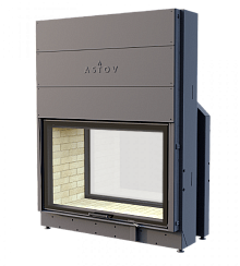 Каминные топки АСТОВ ПТ 12080 - ТОПКА ПОДОВАЯ, ТУННЕЛЬНАЯ (СКВОЗНАЯ) С ПРЯМЫМИ СТЁКЛАМИ И ПОДЪЁМНЫМ МЕХАНИЗМОМ ОДНОЙ ДВЕРЦЫ