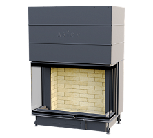 Каминная топка П3С 11074 - ТОПКА ПОДОВАЯ 3 СТЕКЛА (П-образная) И ПОДЪЕМНЫМ МЕХАНИЗМОМ ДВЕРЦЫ