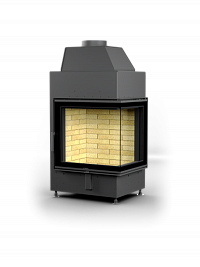 Каминная топка АСТОВ П2С 600 - ТОПКА ПОДОВАЯ 2 СТЕКЛА (Г-образная) И БОКОВЫМ ОТКРЫВАНИЕМ ДВЕРЦЫ