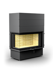 Каминная топка АСТОВ П2С 10057 - ТОПКА ПОДОВАЯ 2 СТЕКЛА (Г-образная) И ПОДЪЕМНЫМ МЕХАНИЗМОМ ДВЕРЦЫ