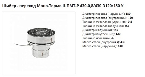 Шибер переход Моно Термо 